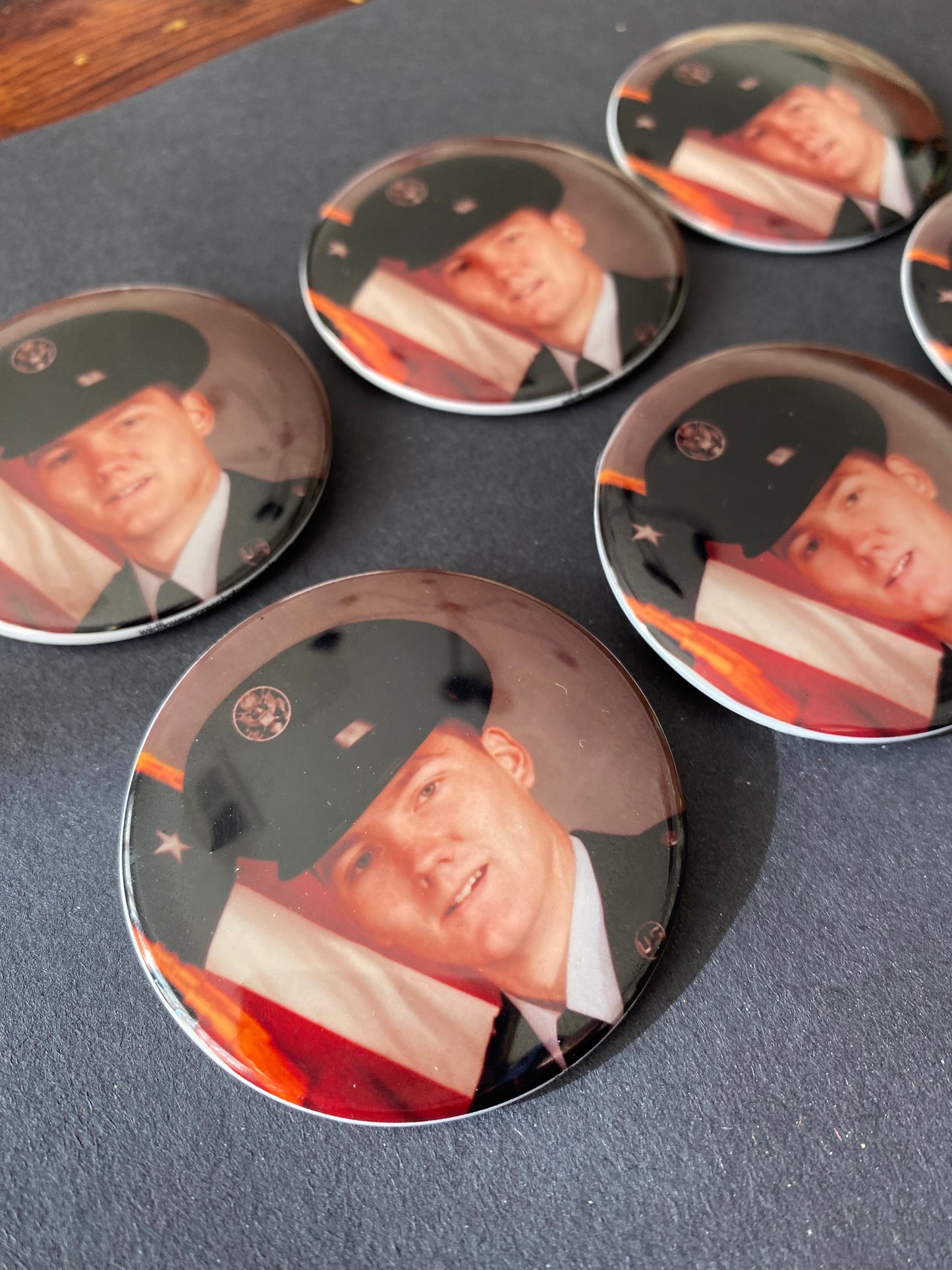 Set of 6 Button pins size 2.25